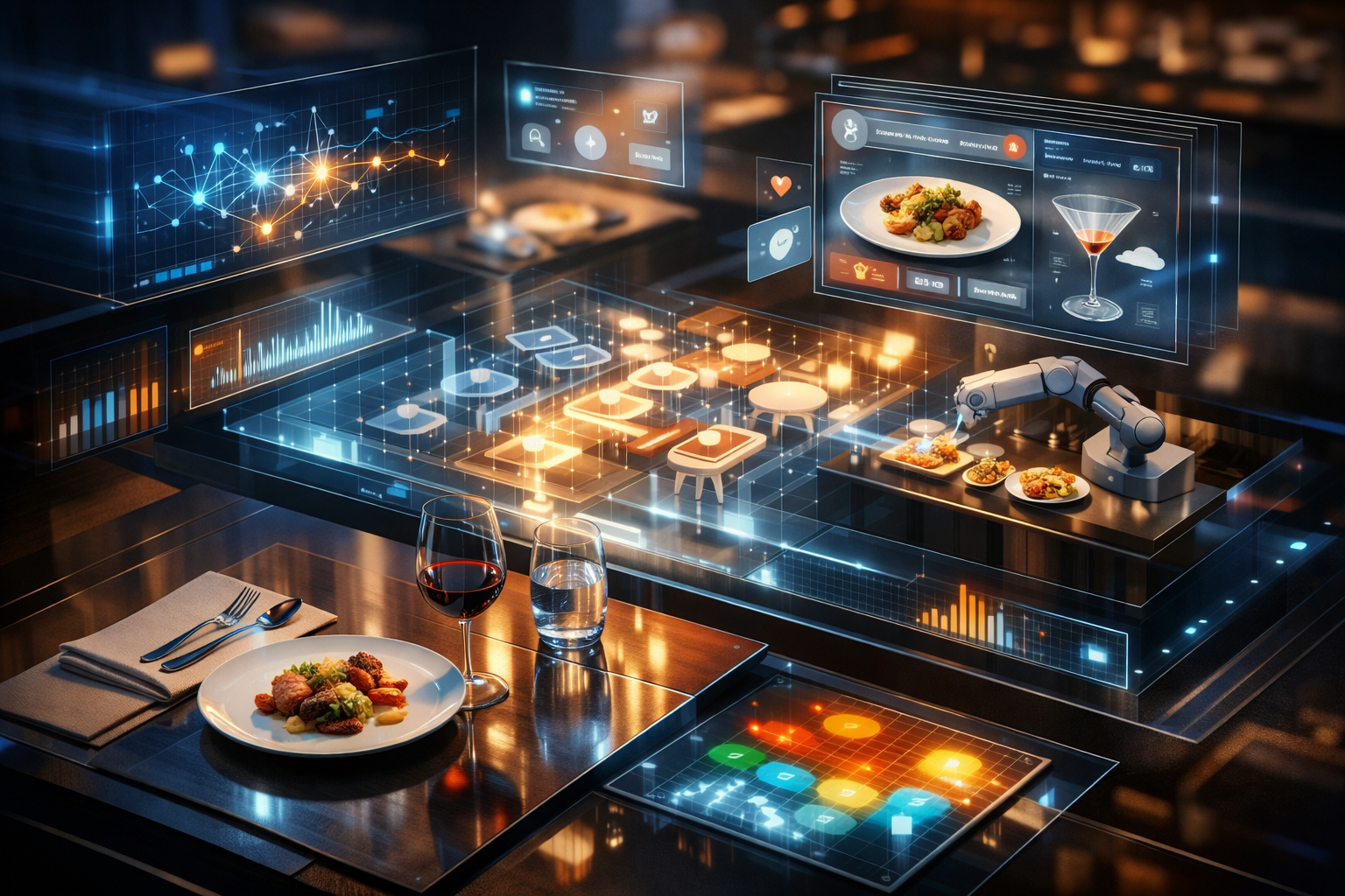 A group of diverse professionals collaborating in a modern office setting with laptops and technology.