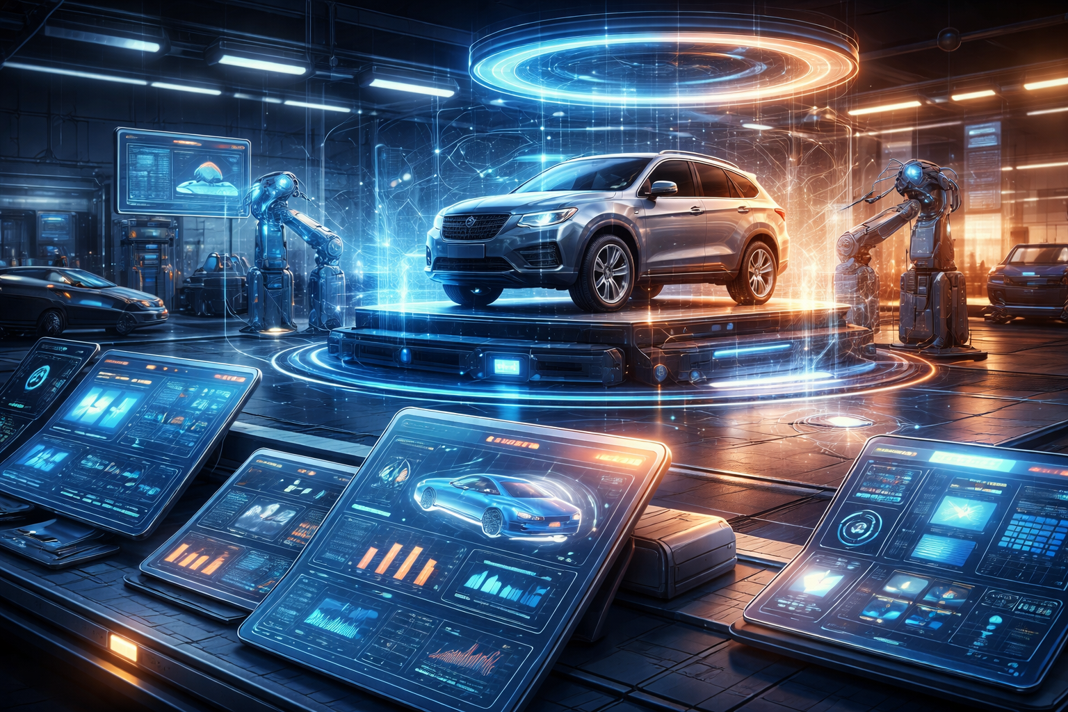 A diverse group of professionals collaborating during an office meeting, using laptops and notebooks.