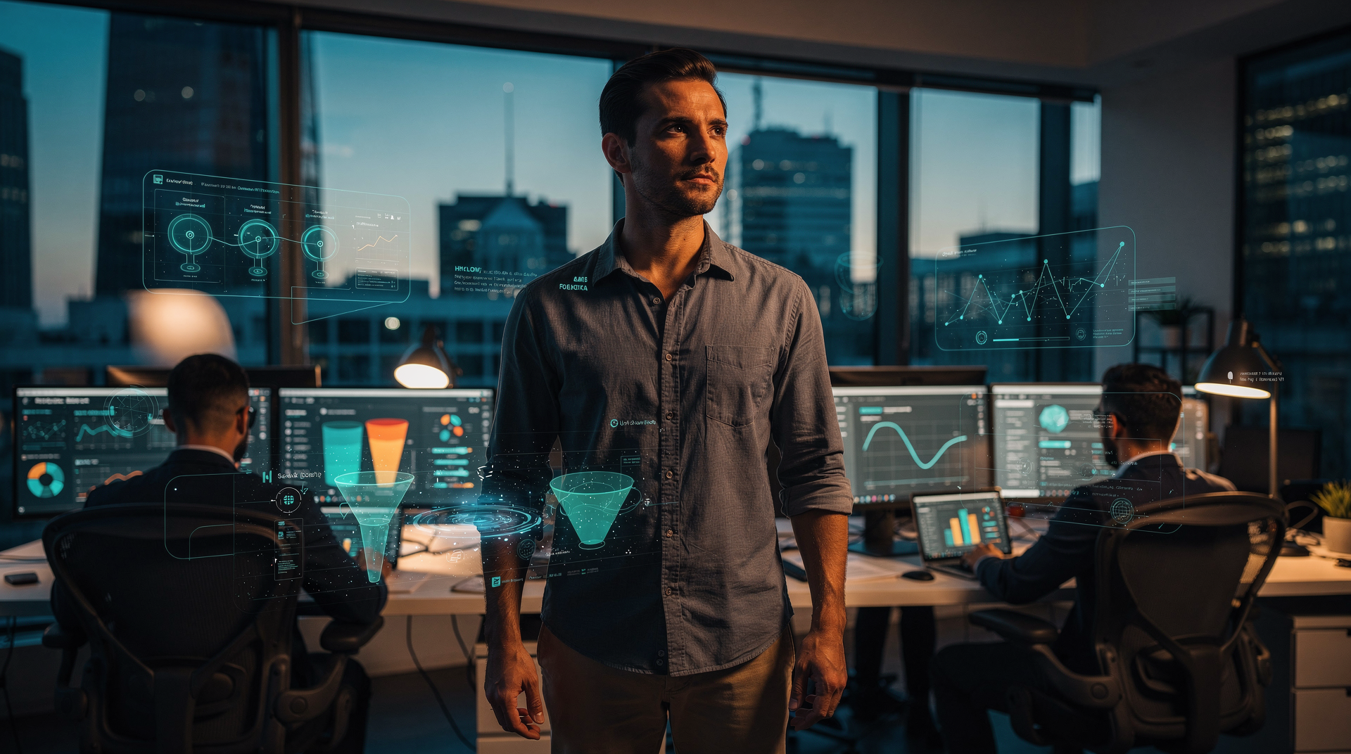 Ключевая иллюстрация: Как AI меняет продажи: от скоринга лидов до автоматических follow-up