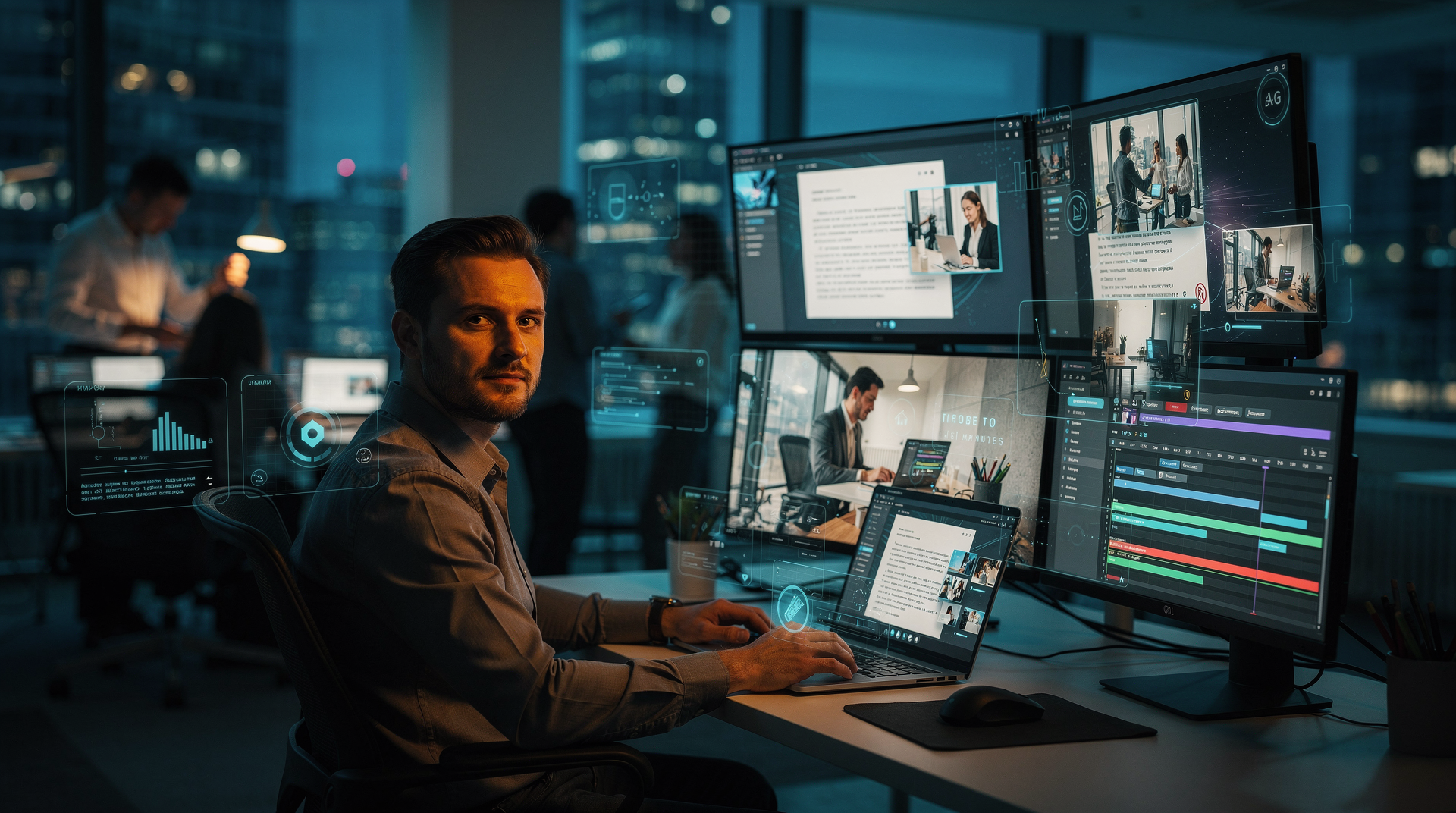 Ключевая иллюстрация: AI для создания контента: от текста до видео за 15 минут