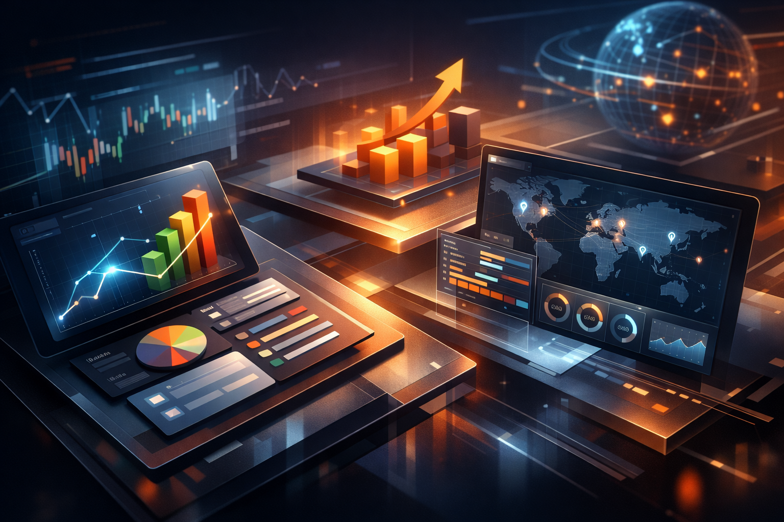 Multimedia setup featuring a laptop and a large monitor in a tech-savvy workspace.