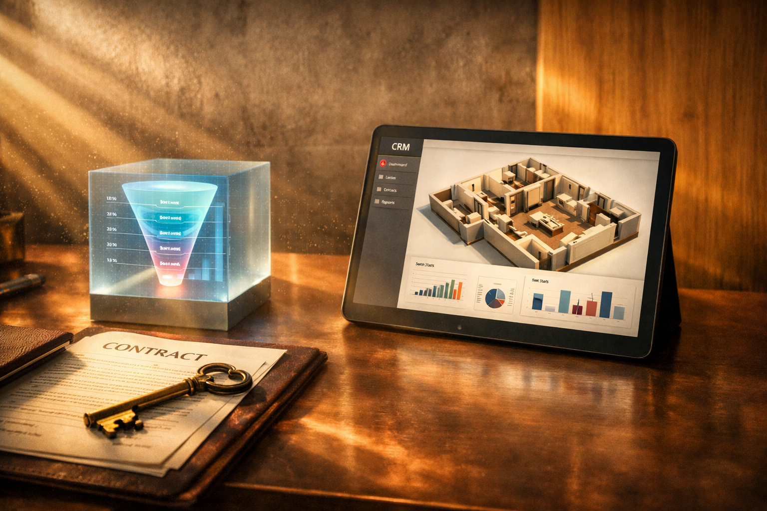Ключевая иллюстрация: Продажа квартир в 2026: Как CRM и AI ускоряют сделки на 40%