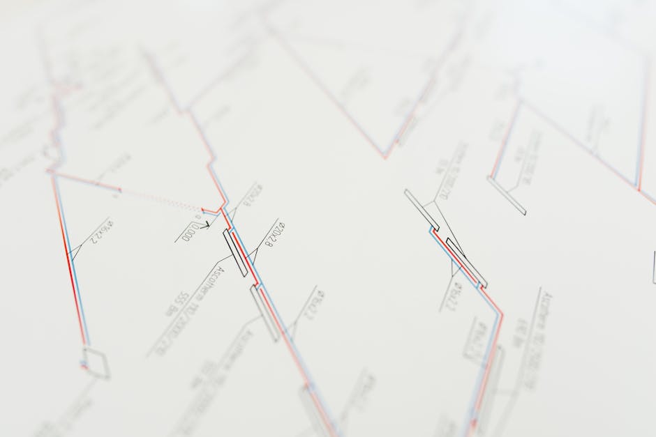 Close-up view of a highly detailed architectural blueprint, showcasing precision in design and measurement.