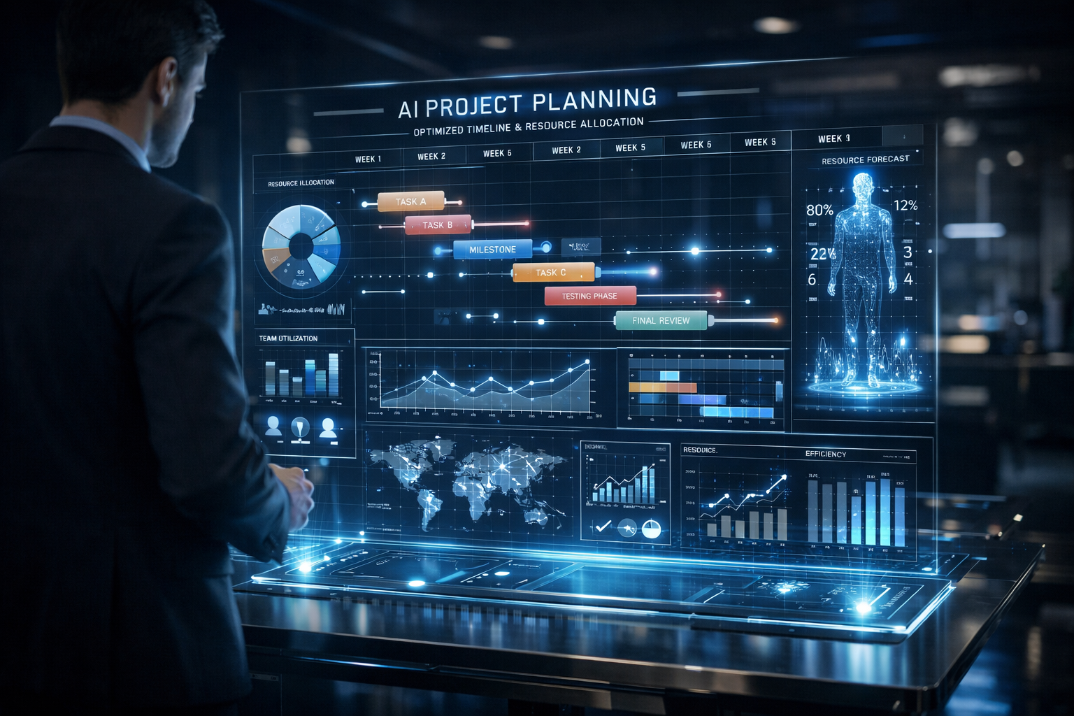 Editorial section illustration for "Почему ручное планирование устарело" in context of "AI для управления проектами: автоматизация планирования и контроля". Subject-focused composition, realistic business environment, crisp details, natural contrast, no text, no watermark, no logo, no empty background, 16:9.