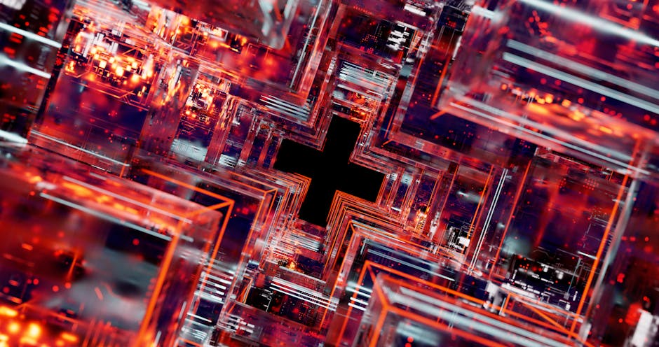 Abstract digital artwork showcasing a colorful, geometric design with depth and intricate detail.