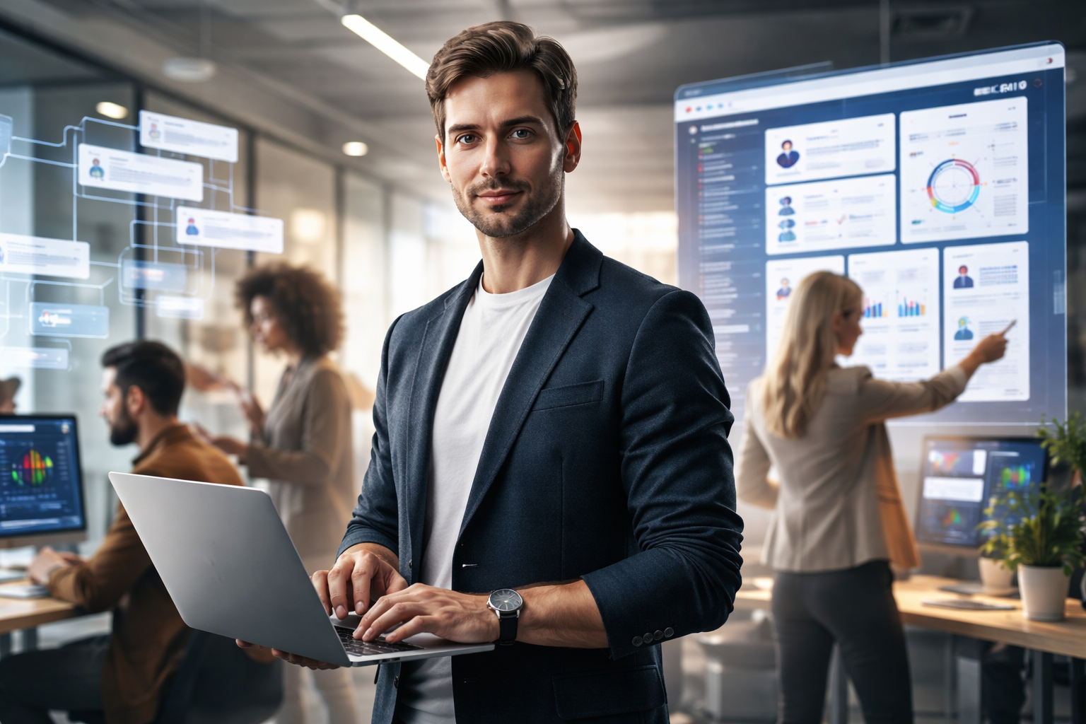 Ключевая иллюстрация: No-code CRM на AI: как собрать систему управления клиентами за выходные