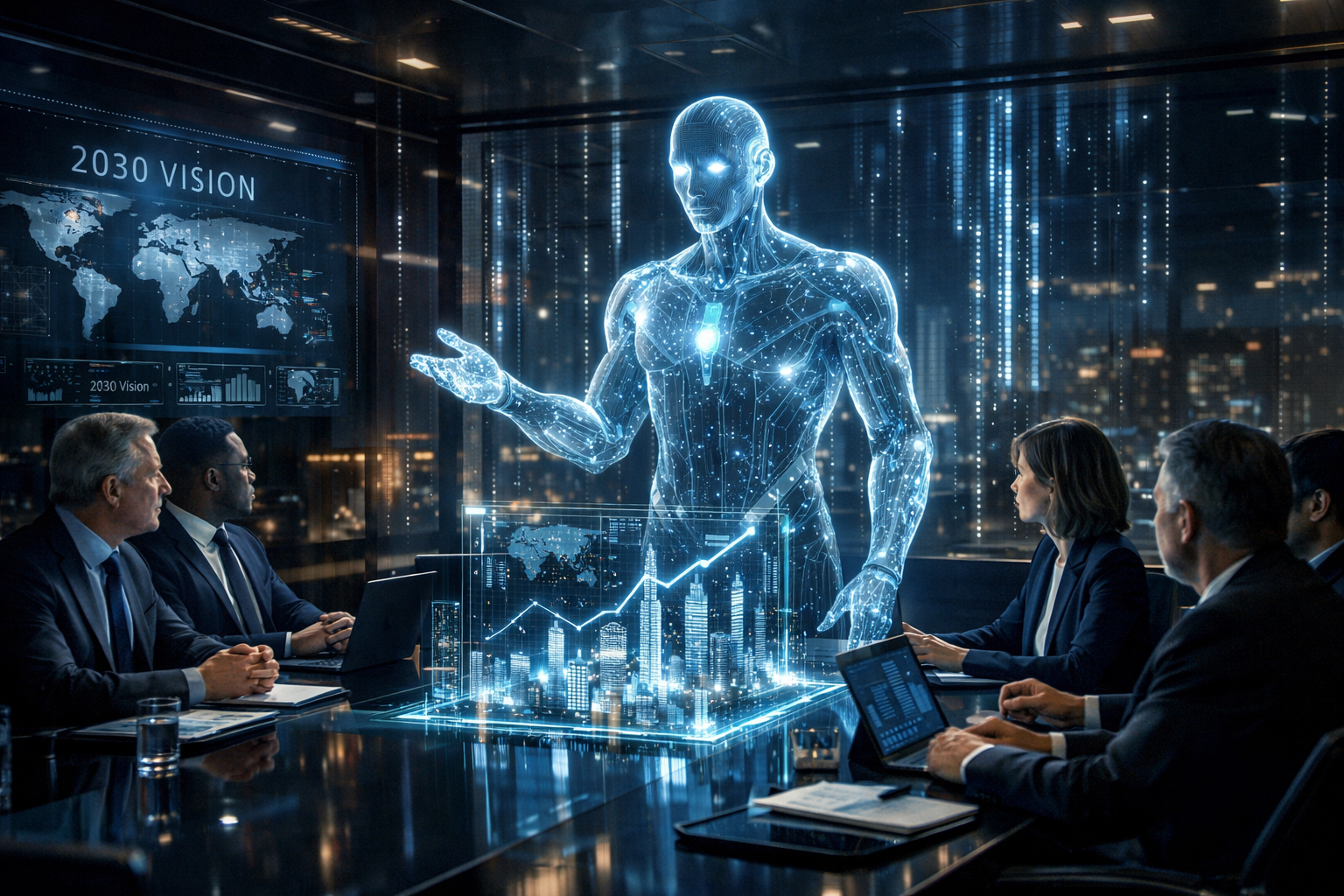 Ключевая иллюстрация: AGI в бизнесе: сценарии 2026-2030