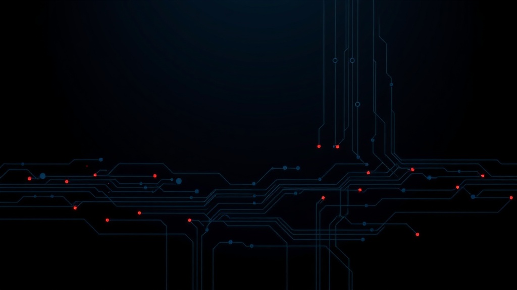 Креативный синтез и генерация новых парадигм, minimalist dark background, tech aesthetic, glowing elements, professional, no text, 16:9.