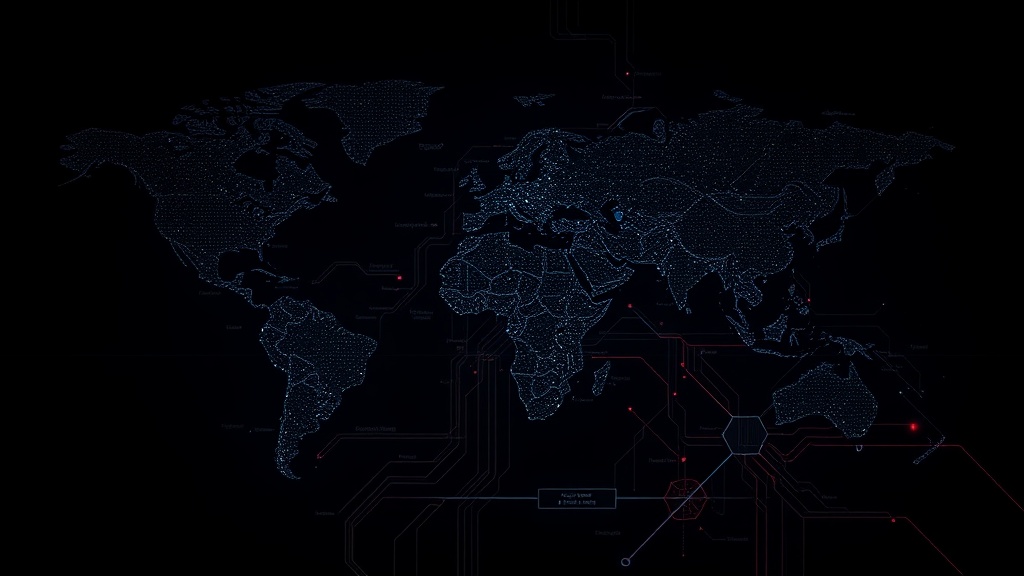 Новая карта рисков: что именно угрожает бизнесу, minimalist dark background, tech aesthetic, glowing elements, professional, no text, 16:9.