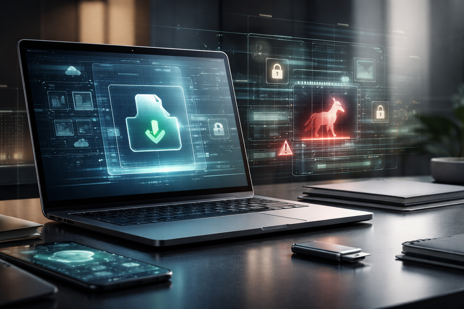 Ключевая иллюстрация: Безопасные загрузки: Как не поймать троян вместо софта