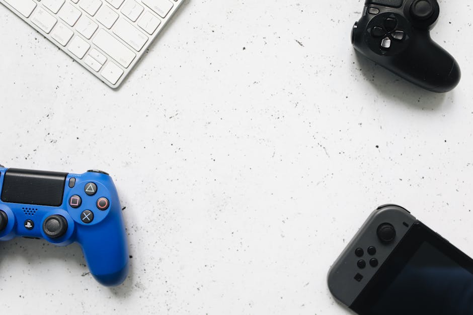 A diverse business team collaborates on projects in a modern office setting, using technology and notes.